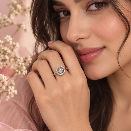 Silver Round Solitaire 925 Ring