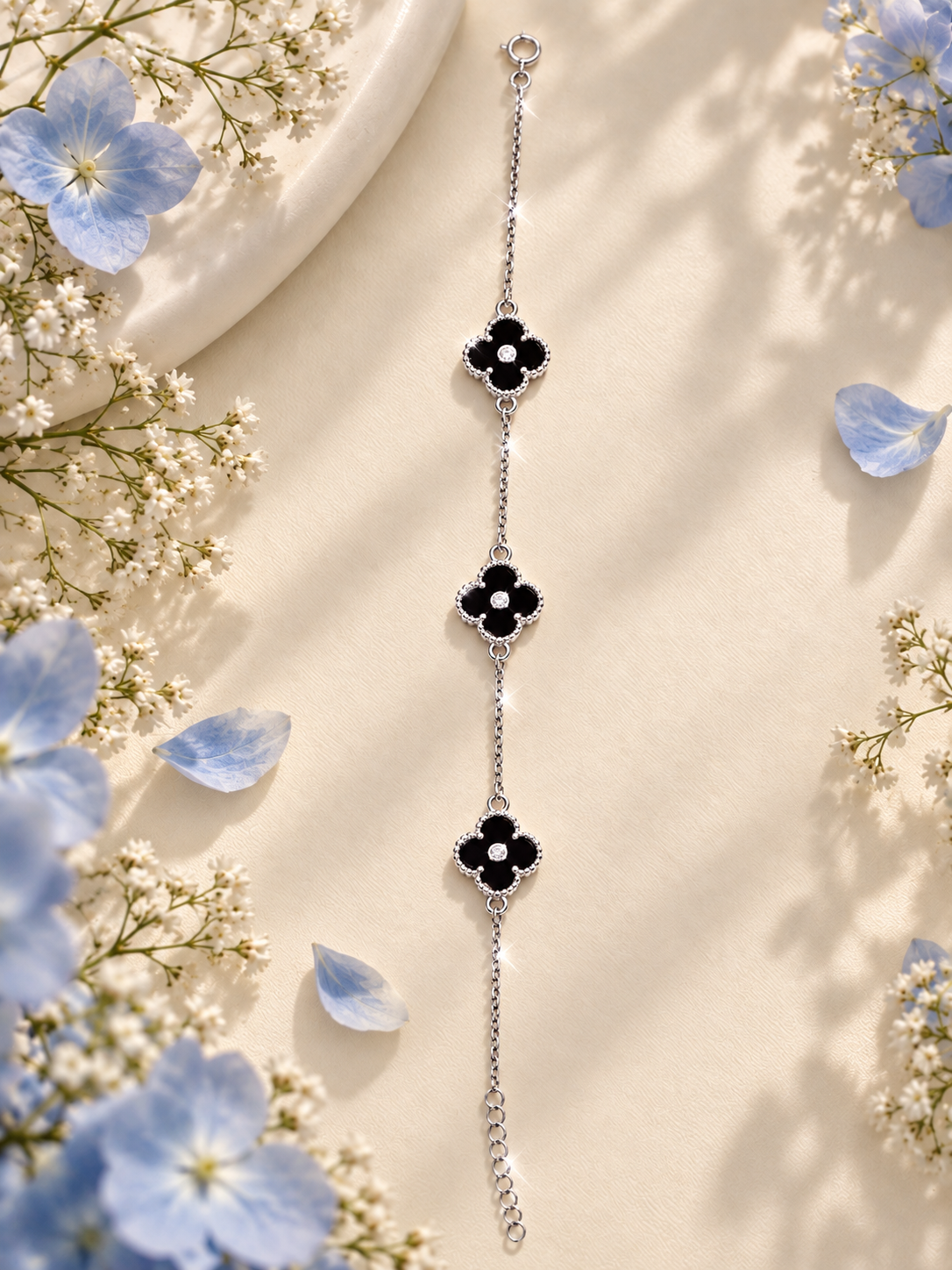 Noir clover Bracelet for Men & Women| 925 Sterling Silver